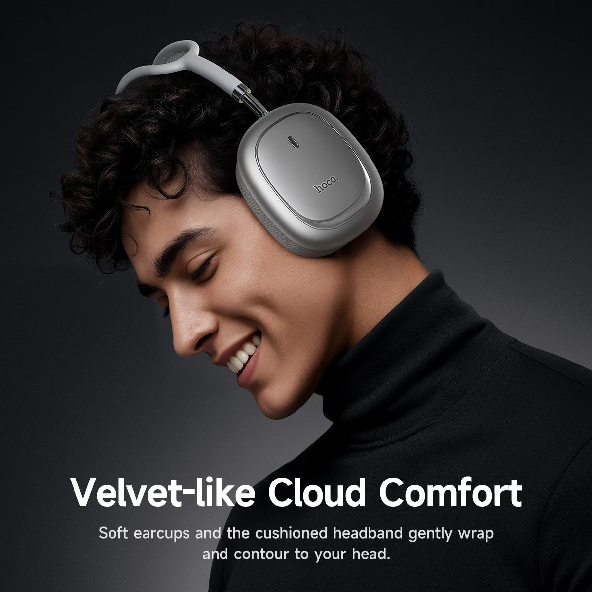 Wireless Over-Ear ANC Bluetooth Headphones with App Control and Built-In Microphone for Calls