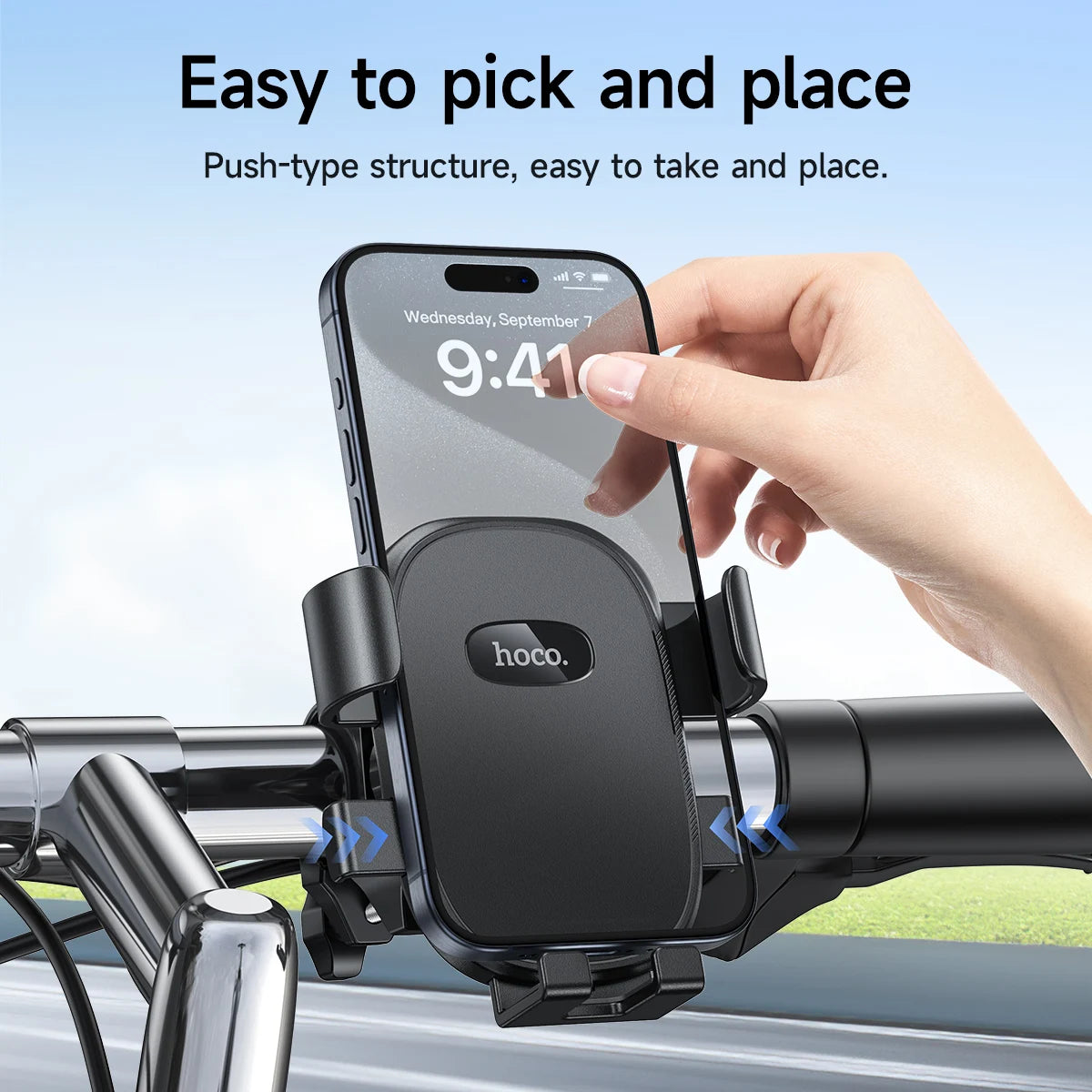 Universal 360° Rotating Motorcycle and Bicycle Phone Holder Clip Mount for Large Smartphones
