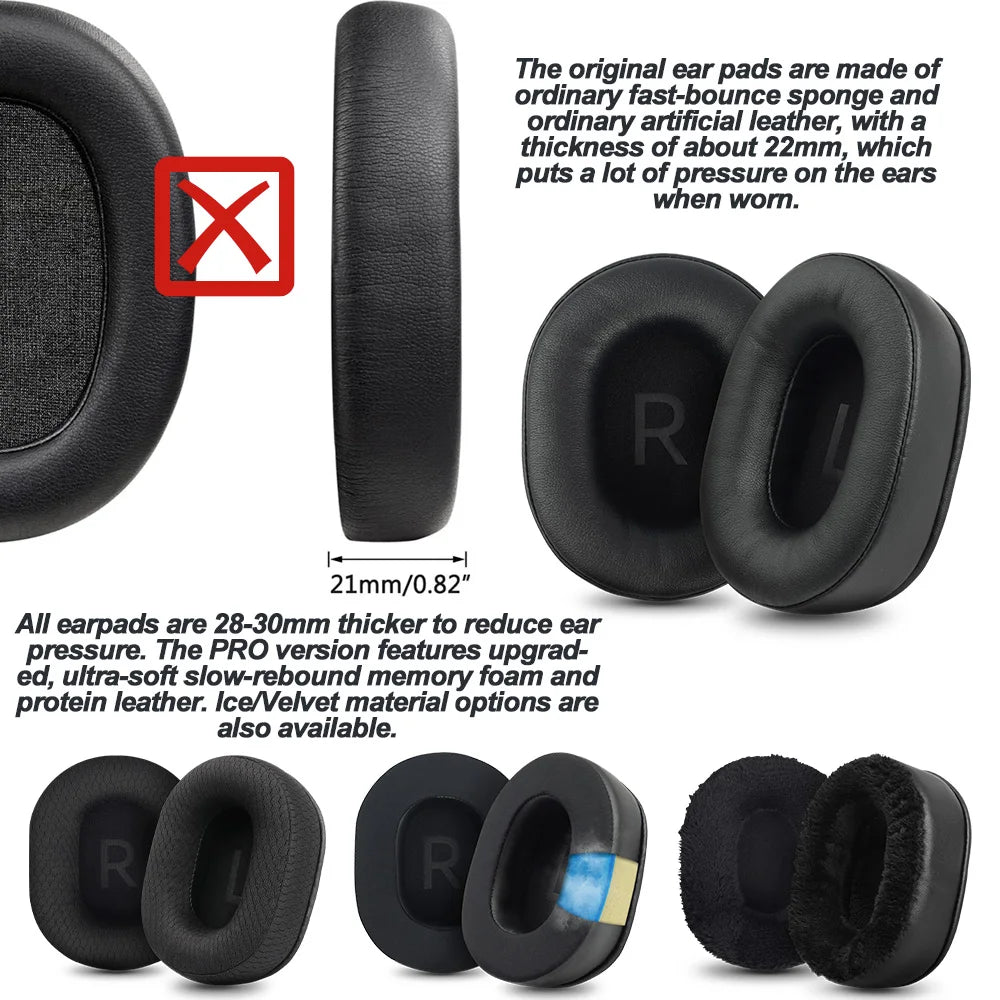 Replacement Ear Pads Compatible with AKG K361 K361BT K371 K371BT Memory Foam Leather Cloth Velvet
