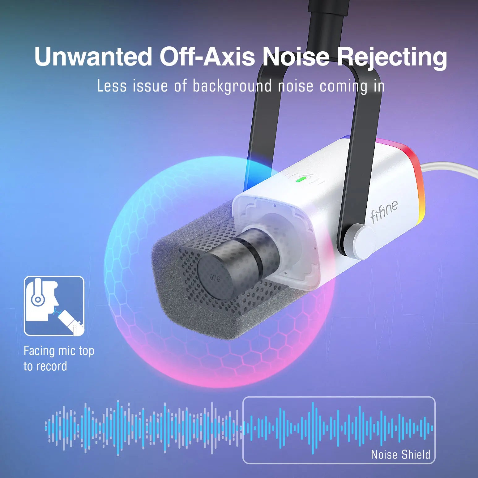 USB XLR Dynamic Gaming Microphone Kit with Boom Arm RGB Monitoring for PC PS5 PS4 Streaming