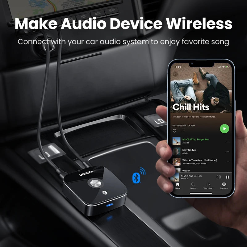 Bluetooth 5.1 aptX / aptX HD Audio Receiver RCA 3.5mm Adapter for Speakers and Earphones