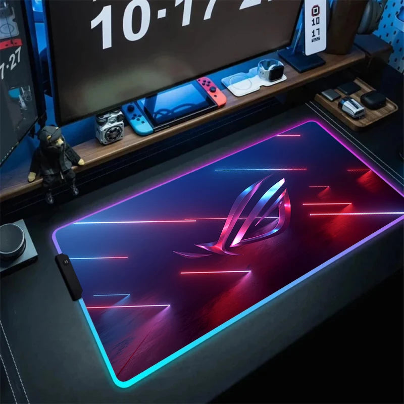 Large RGB Gaming Mouse Pad with Backlight Non Slip Surface for Keyboard and Desk Protection