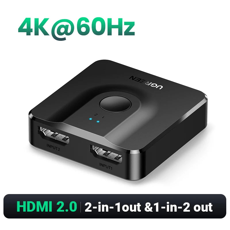 8K HDMI 2.1 Switch Splitter 2 In 1 Out 4K 120Hz HDMI Switcher for PS5 Xbox TV Monitor