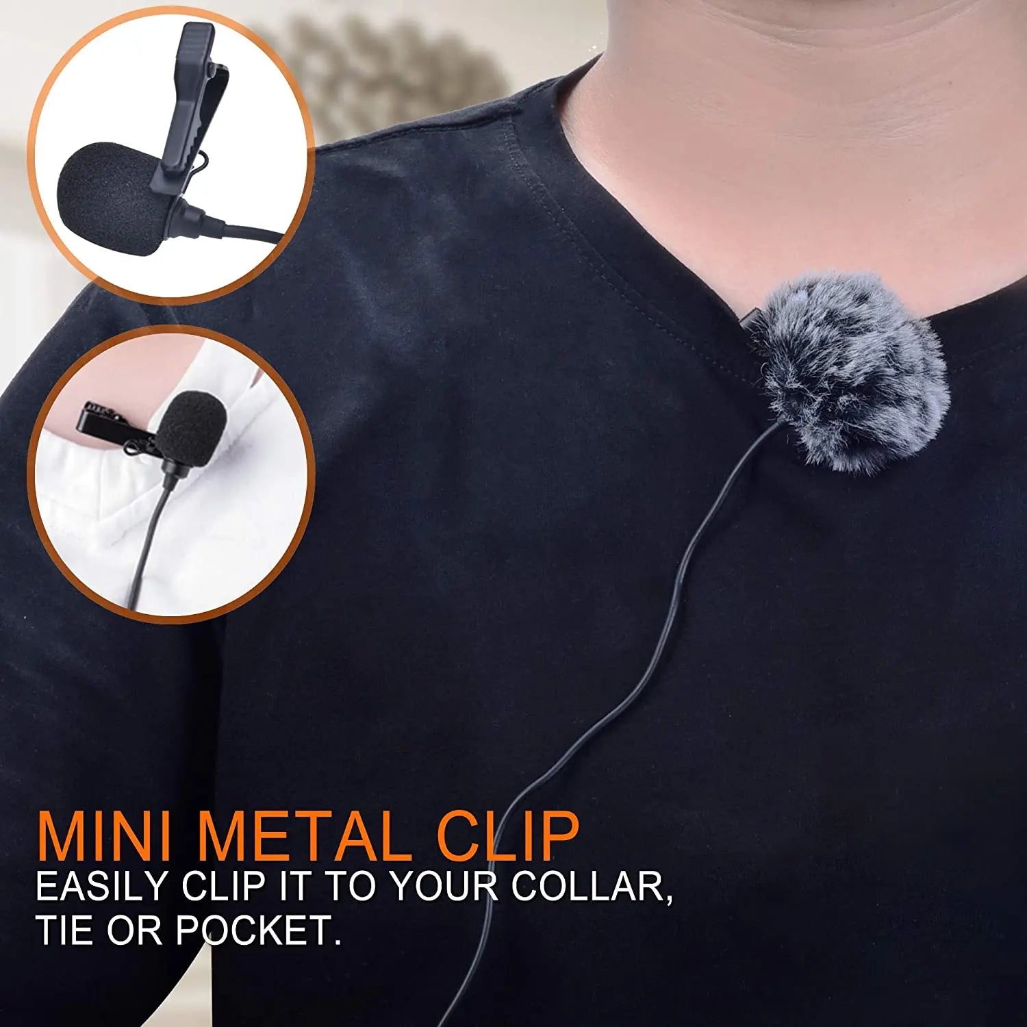 Omnidirectional XLR Lavalier Microphone with 3-pin Connector for Camcorders Studio Recording 2-pack