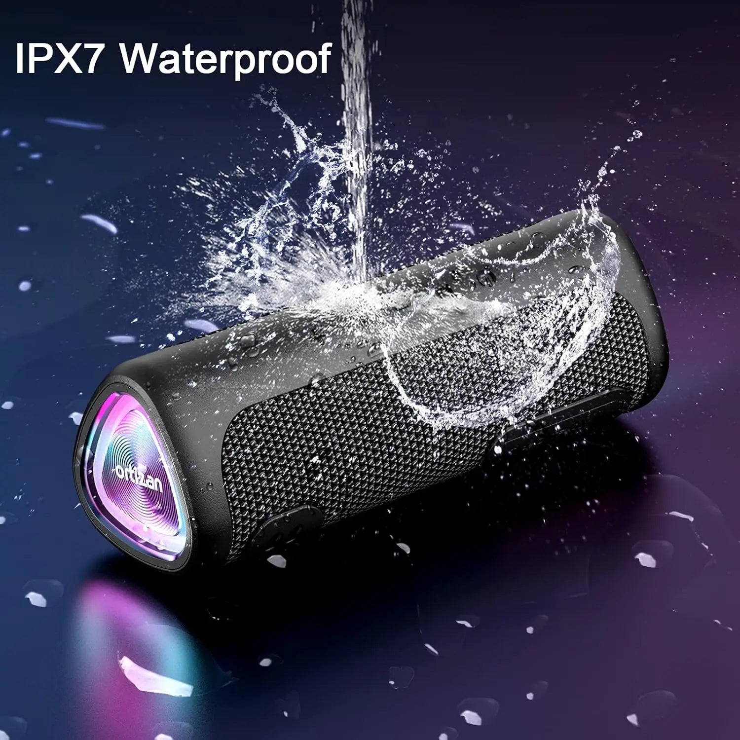 Portable Bluetooth Speaker with Deep Bass, 24W Stereo Sound and IPX7 Waterproof Design