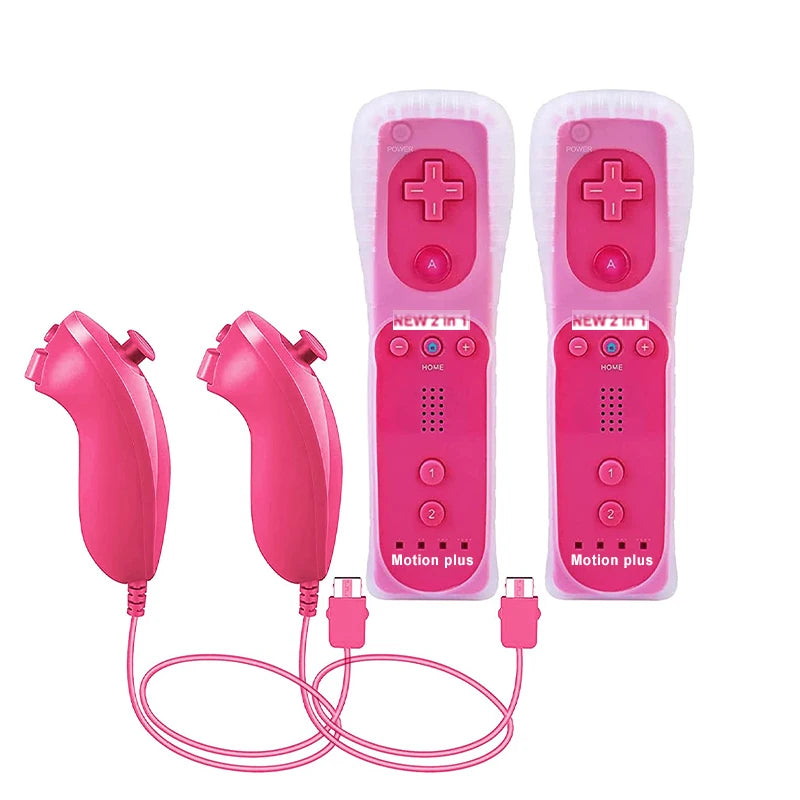 Wireless Game Controller and Nunchuck Set with Motion Sensing for Wii and Wii U Consoles