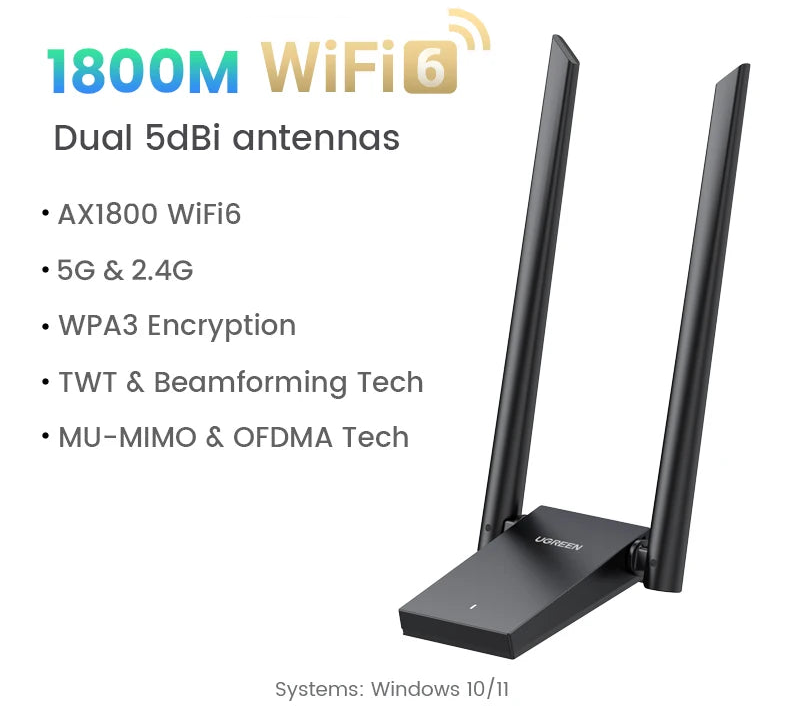 USB WiFi Adapter AX1800 AX900 Dual Band 5GHz 2.4GHz Wireless Dongle for Desktop Laptop