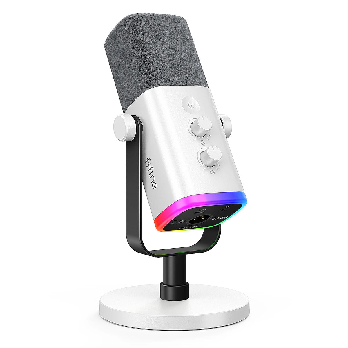 USB XLR Dynamic Gaming Microphone with RGB Control Headphone Jack and Mute for PC Streaming