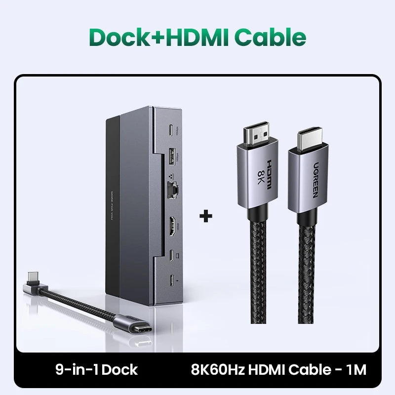 USB C Gaming Dock with 4K HDMI Display, Gigabit Ethernet, 100W PD and 10Gbps Data Ports