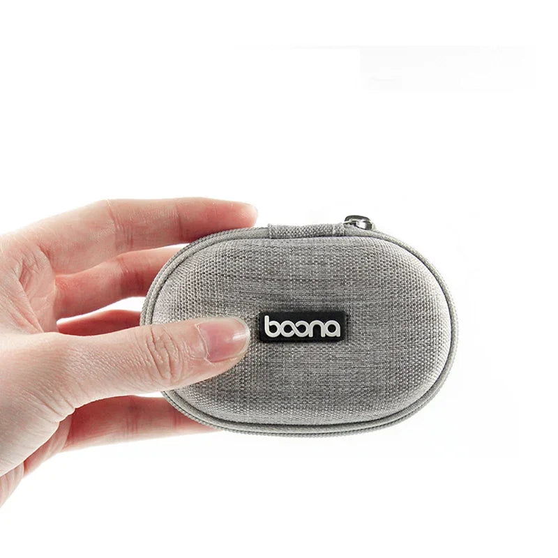 Small Hard Shell Earphone Storage Case for Cables Chargers and Mini Tech Accessories Travel Pouch