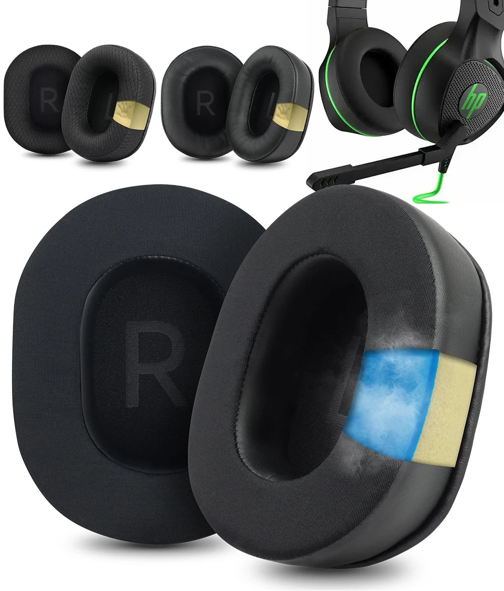 Replacement Ear Pads for HP Pavilion 400 Comfortable Memory Foam Covers Protein Leather Cloth Velvet