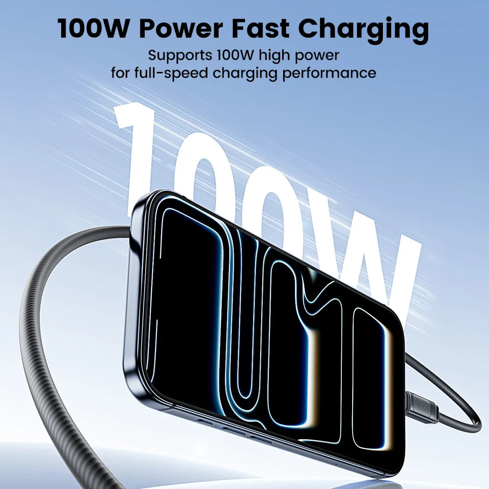 100W USB C to USB C Fast Charging Cable with Digital Display and Soft Silicone Design