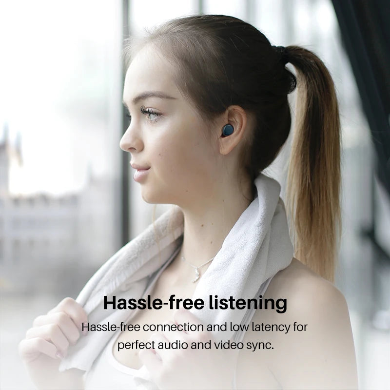 Wireless Bluetooth 5.3 In-Ear Earbuds with Microphone Waterproof Mini Headphones for Sport and Calls