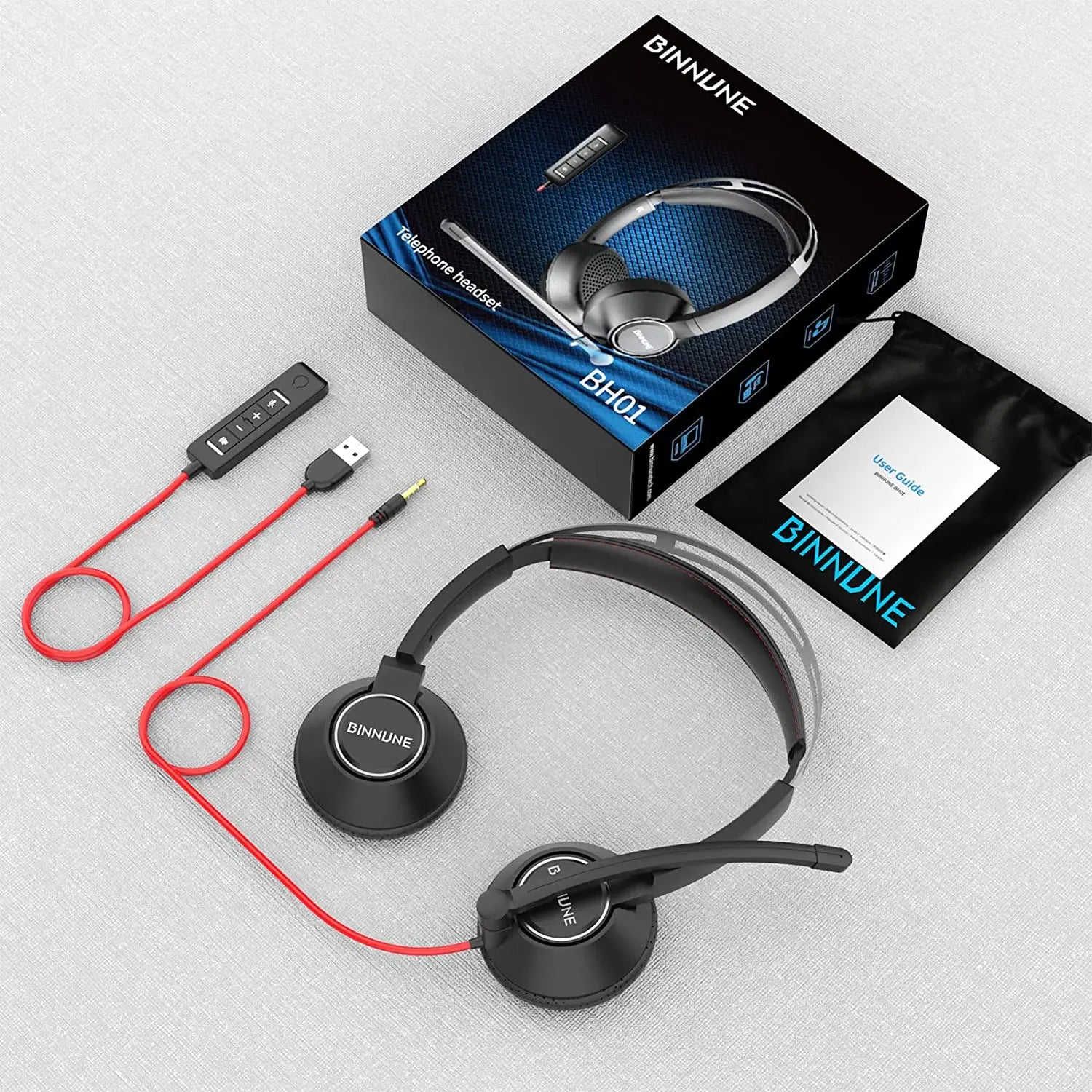Wired Headset with Noise Cancelling Microphone for Laptop PC and Office Video Calls