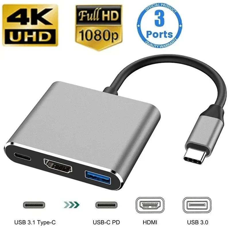 8-in-1 USB-C Hub with 4K HDMI RJ45 SD/TF Reader and Fast PD Charging for Laptops and MacBook PCs Pro