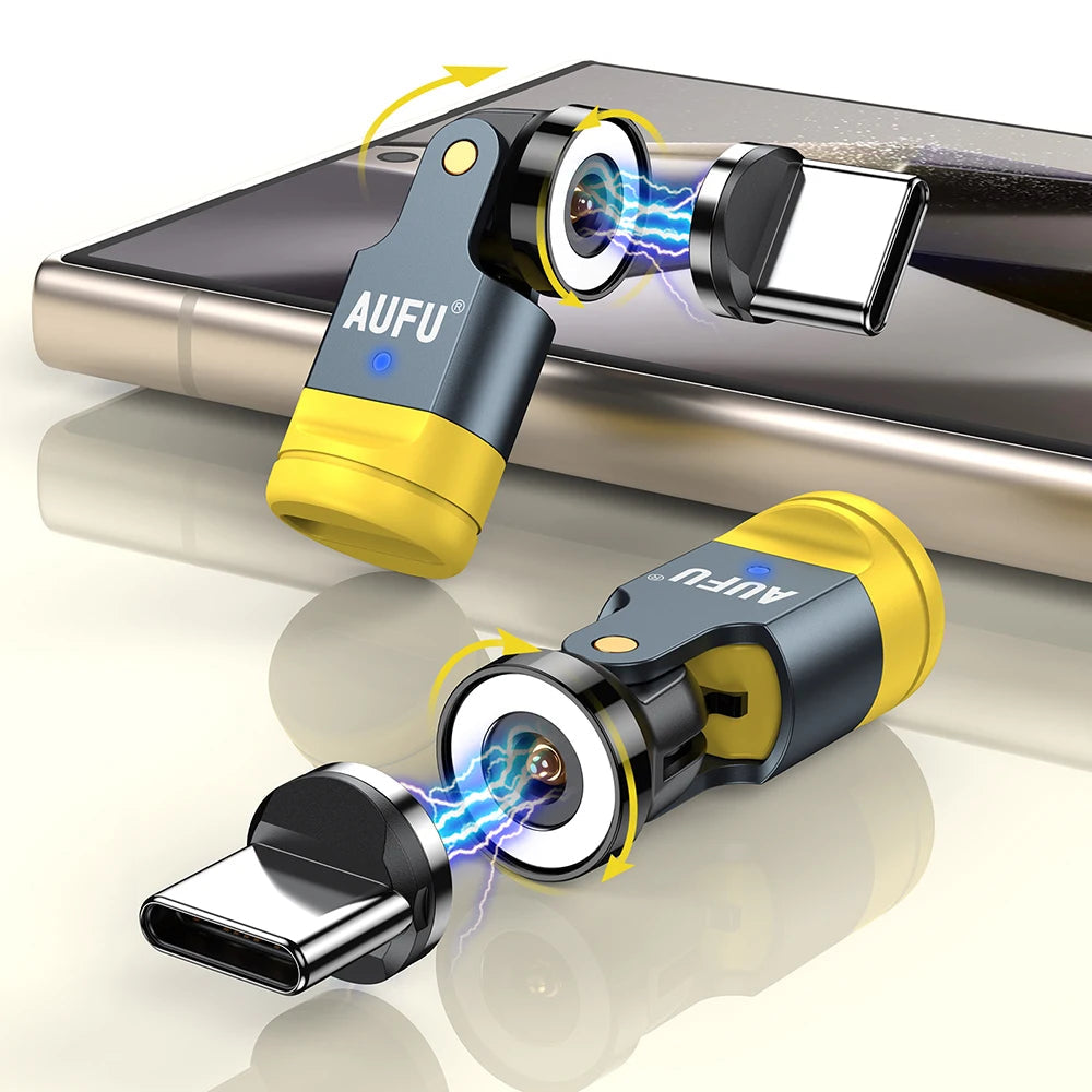 1 Pin Magnetic OTG Adapter 540 Degree Swivel Charging Converter for Type C Micro and iPhone
