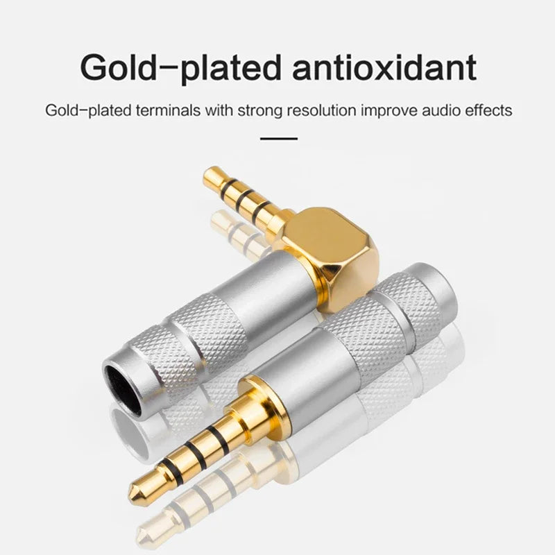 3.5mm Right Angle Stereo Audio Adapter Plug Connector for Headphones Microphones Mixers