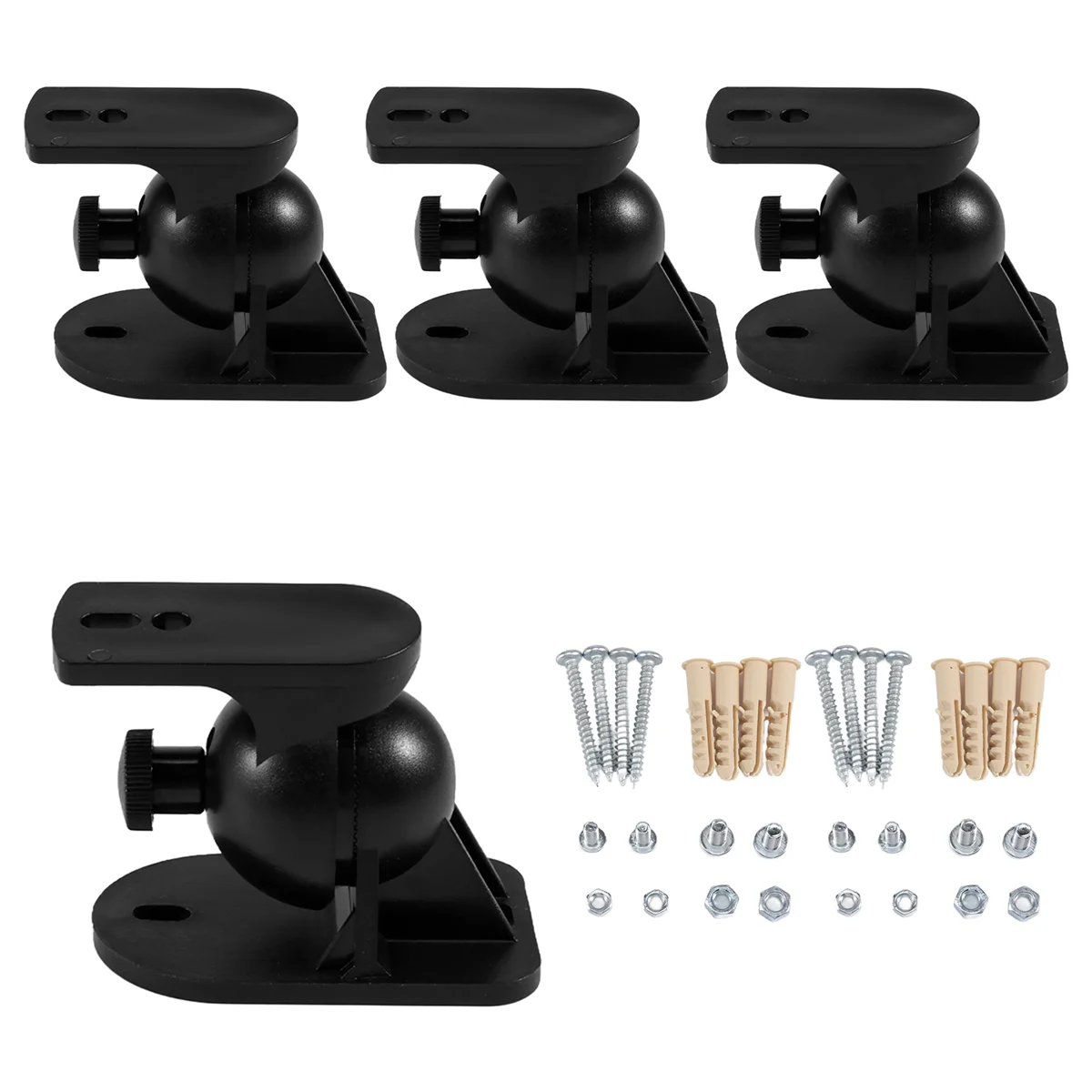 Universal Adjustable Speaker Wall Mount Brackets Set of 4 for Home Cinema or Satellite Speakers