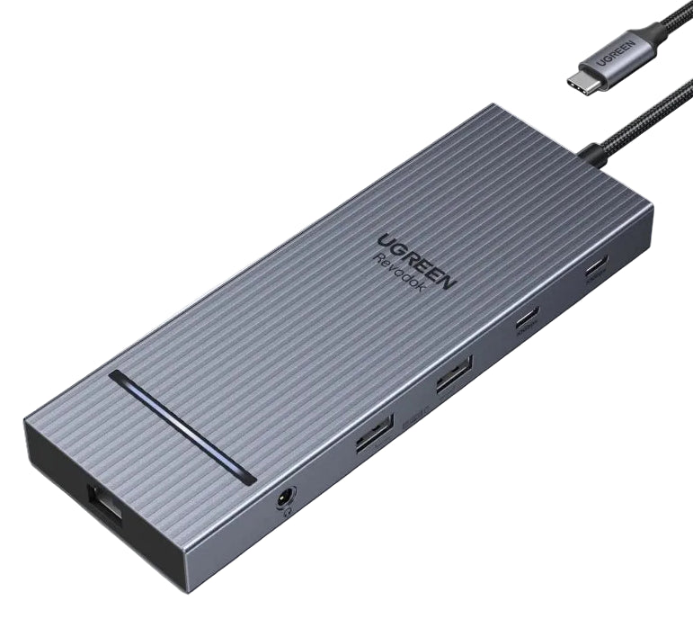 12 in 1 USB-C Dock with Dual HDMI DP 4K120Hz 10Gbps Ethernet SD Reader 100W PD Hub