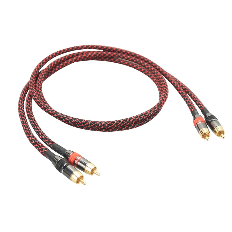 2RCA to 2RCA Hi-Fi Audio Cable 4N OFC Independent Shielding Stereo Interconnect Lead