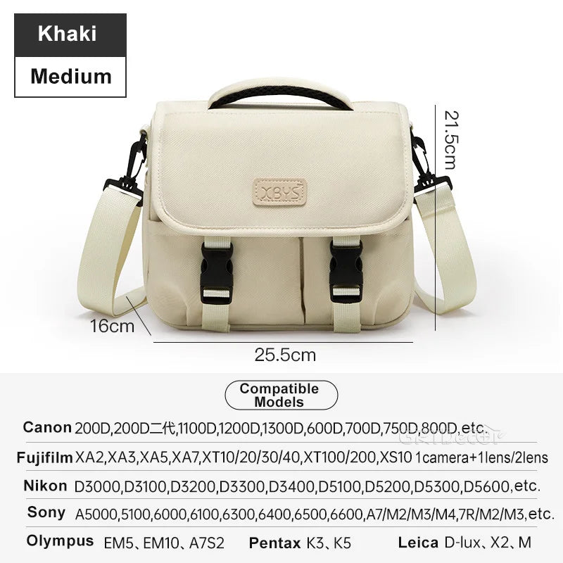 Portable Shoulder Camera Storage Bag for DSLR Mirrorless Cameras and Lenses Travel Organizer