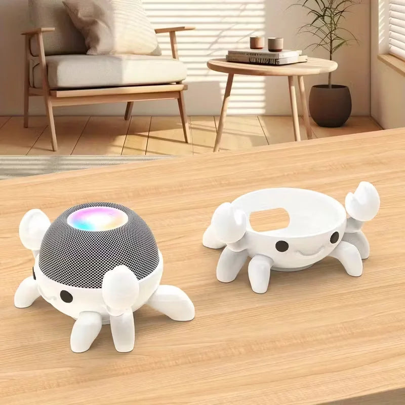 Crab Shaped Smart Speaker Stand for Echo Dot 4th and 5th Gen Home and Office Desk Accessory