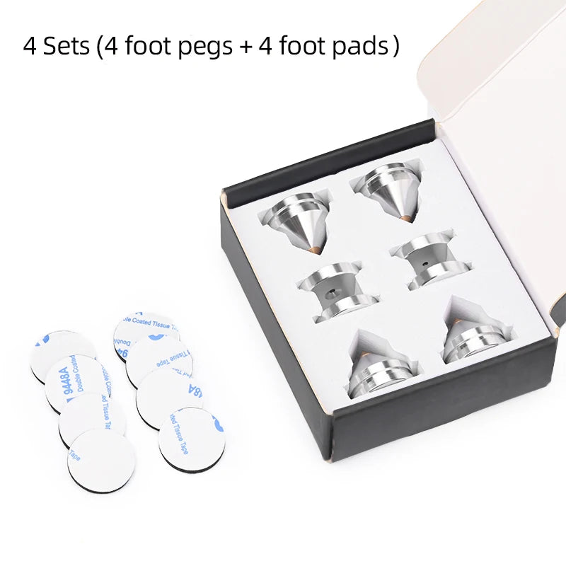 High Quality Aluminium Alloy HiFi Speaker Isolation Feet Pads with Shock Absorbing Pins