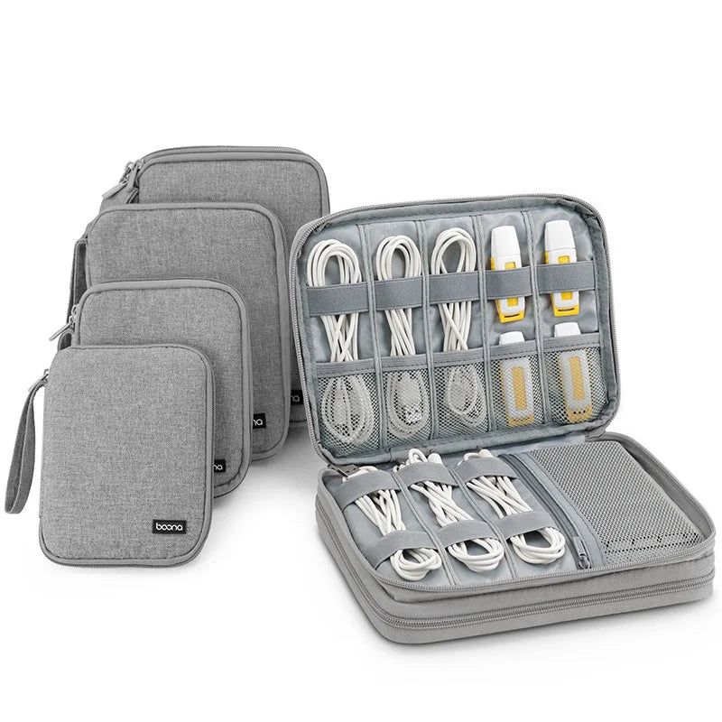 Portable Electronics Protective Storage Bag for Tablets Phones Power Banks Cables Travel Tech Pouch