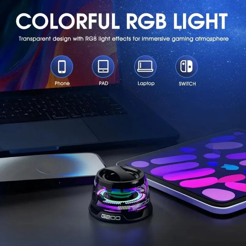 Portable Bluetooth 5.3 Speaker with RGB Lighting, Magnetic Mount, and Phone Holder