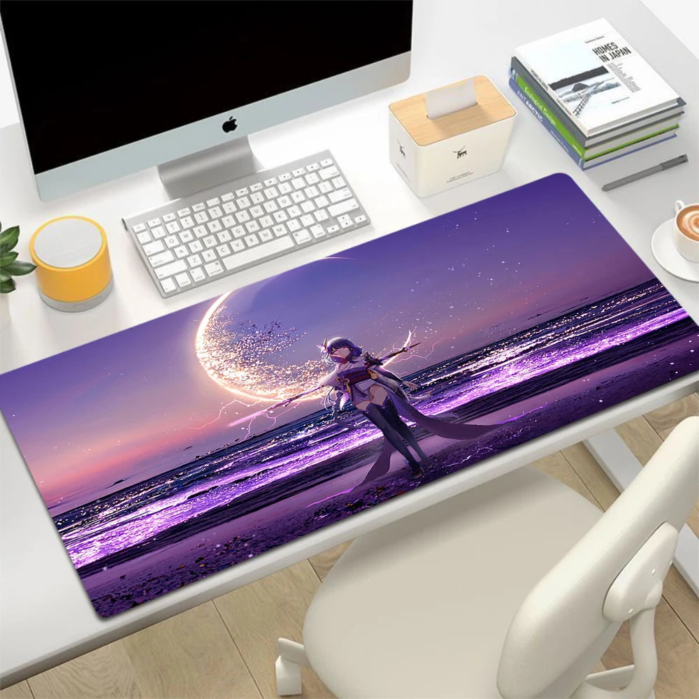 XL Anime Gaming Mouse Pad with Anti-slip Rubber Base, Stitched Edges, Custom Print Options