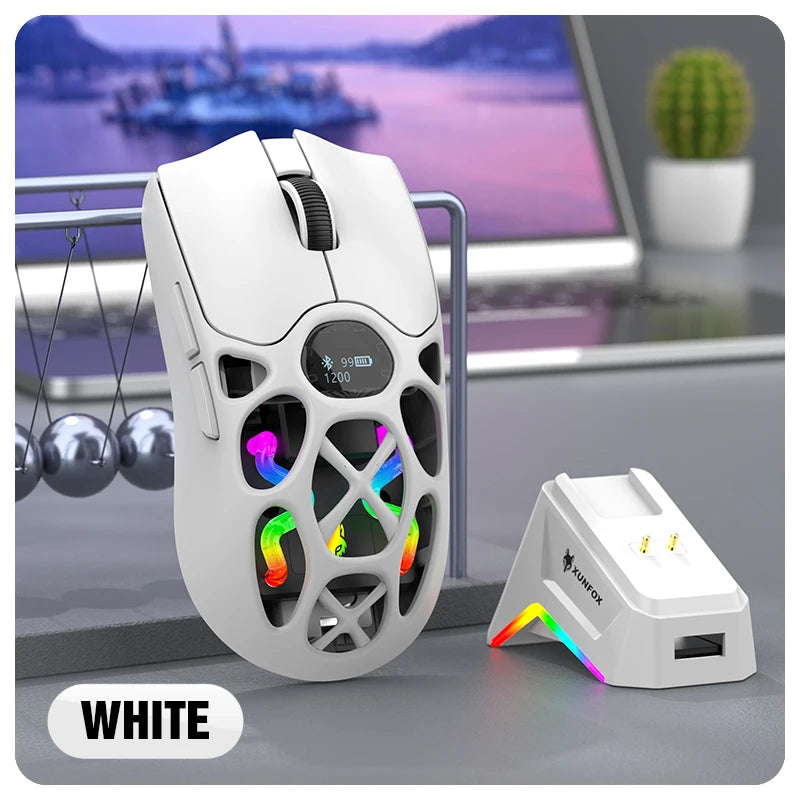 Wireless Bluetooth Gaming Mouse with Three Modes 12000DPI and RGB Lighting Effects for Laptop