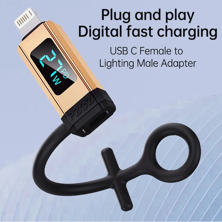 USB C to Lightning Fast Charging Adapter with LED Display for iPhone iPad and MacBook Pro Air