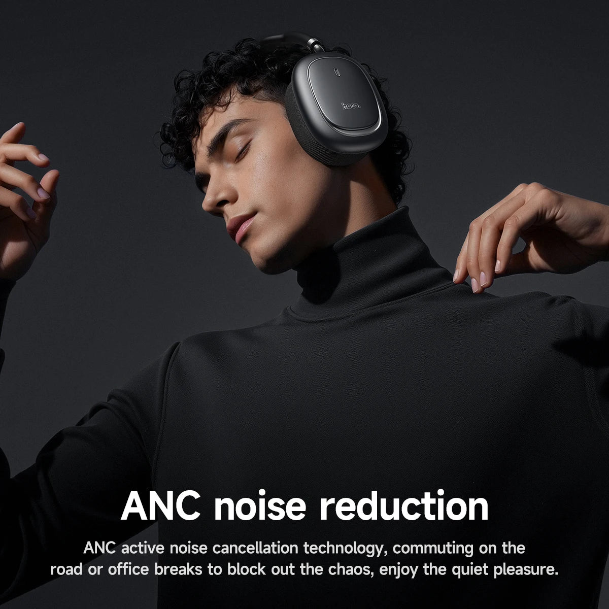 Wireless Bluetooth 6.0 ANC Over-Ear Headphones with App Control Microphone and 45 Hour Battery Life