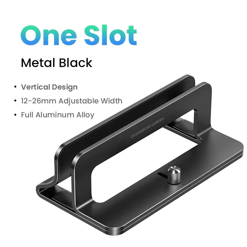 Vertical Aluminium Laptop Stand Triple Slot Holder for MacBook Pro Air Tablet iPad Phone