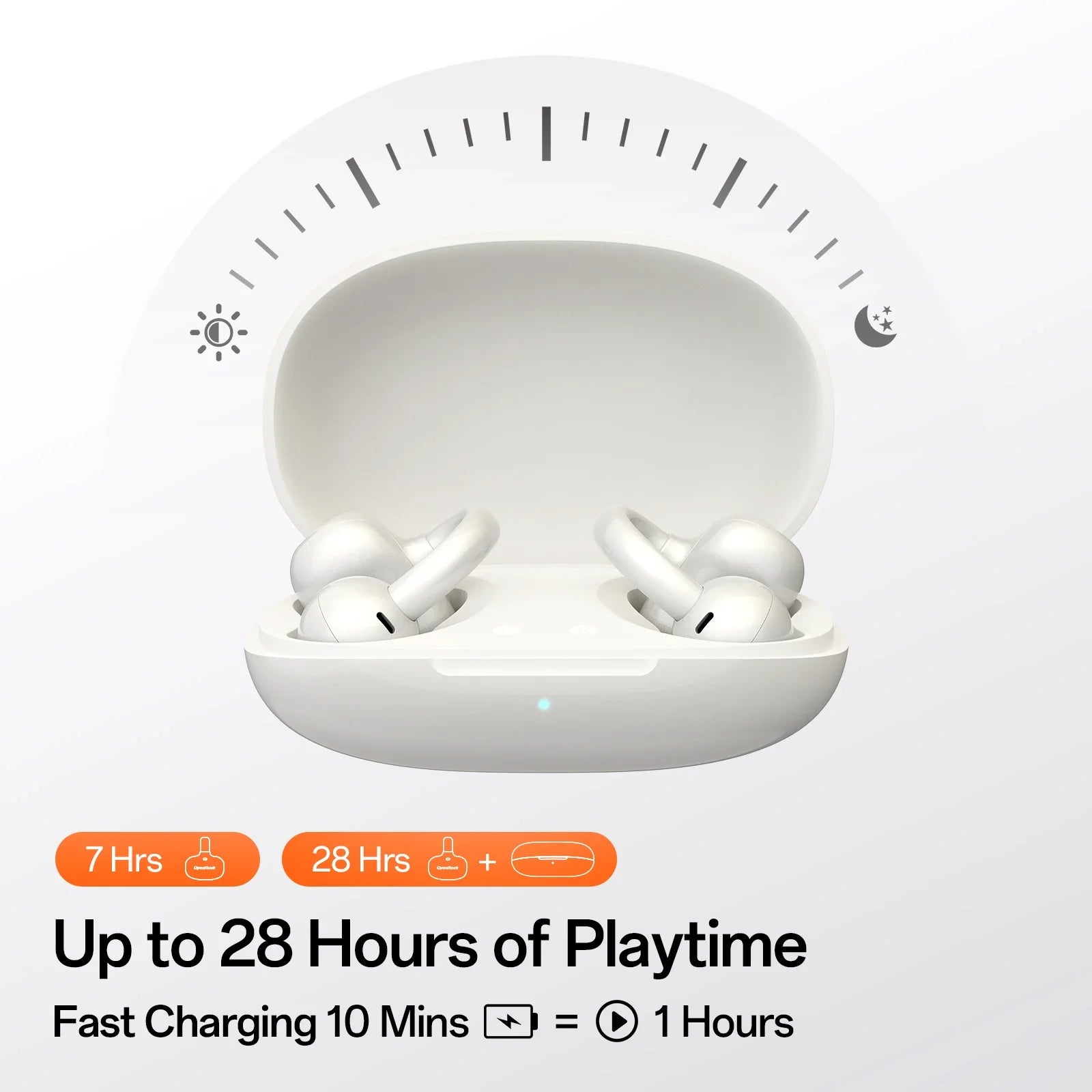 Open Ear Wireless Bluetooth Earphones with Ear Clip Design and Built-in Microphone