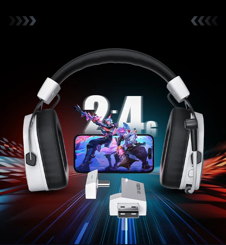 Wireless Gaming Headset with 7.1 Surround Sound Low Latency and Long Battery Life