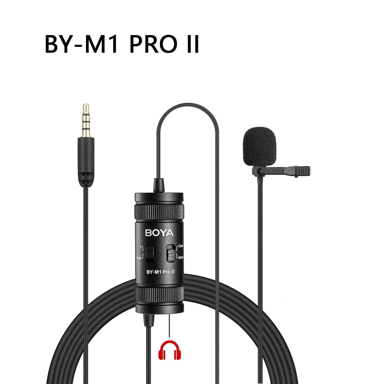 Universal Clip-On Lavalier Microphone 6m Cable 3.5mm TRRS Phone Camera PC Streaming Recording