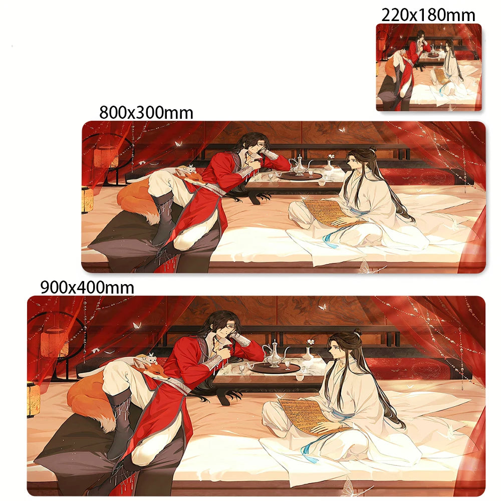 Large Non-slip Desk Mouse Pad with Stitched Edges and Wrist Rest for Office and Gaming Setups