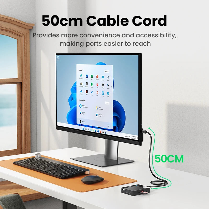 4-in-1 USB-C & USB 3.0 Card Reader SD Micro SD CF MS 5Gbps OTG Adapter for PC Laptop