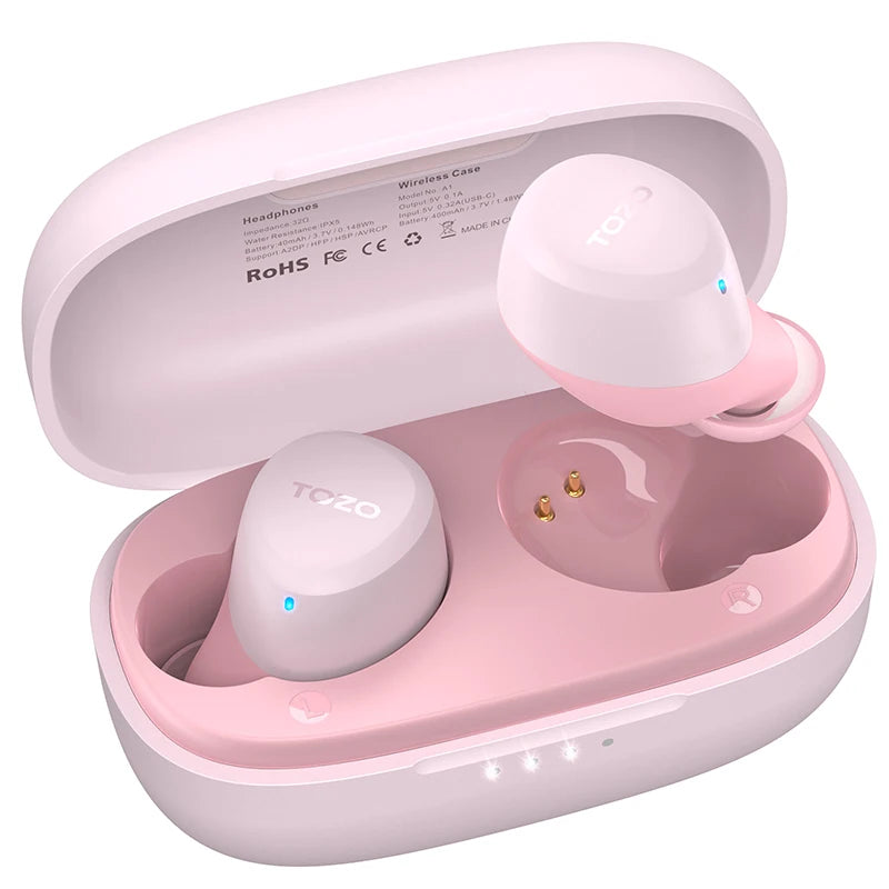 Wireless Bluetooth 5.3 In-Ear Earbuds with Microphone Waterproof Mini Headphones for Sport and Calls