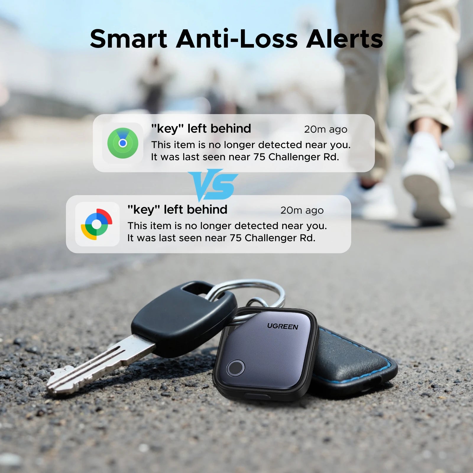 Smart Bluetooth Tracker Card Compatible with iOS Find My and Android Find Hub Apps