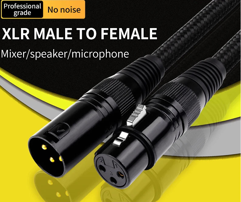 HiFi XLR Male to Female Stereo Audio Cable Gold-Plated Professional Microphone and Sound System Lead
