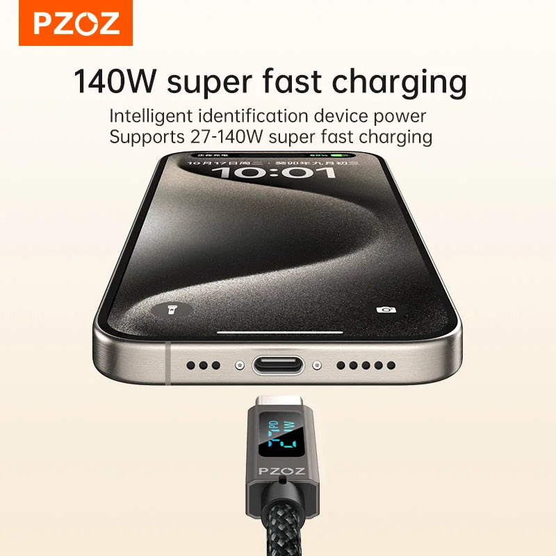Magnetic USB-C Fast Charging Cable 1m with Lightning or Type-C Connectors for Phones and Laptops