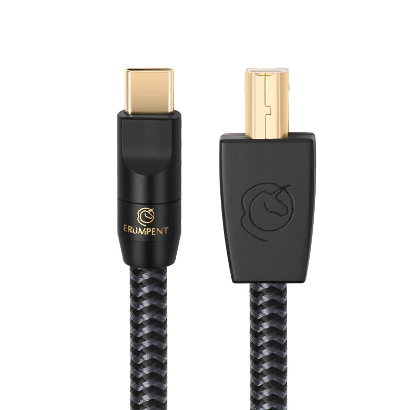 Premium HiFi USB OTG Audio Cable Type A to B OCC Shielded Cord for DAC and Sound Card