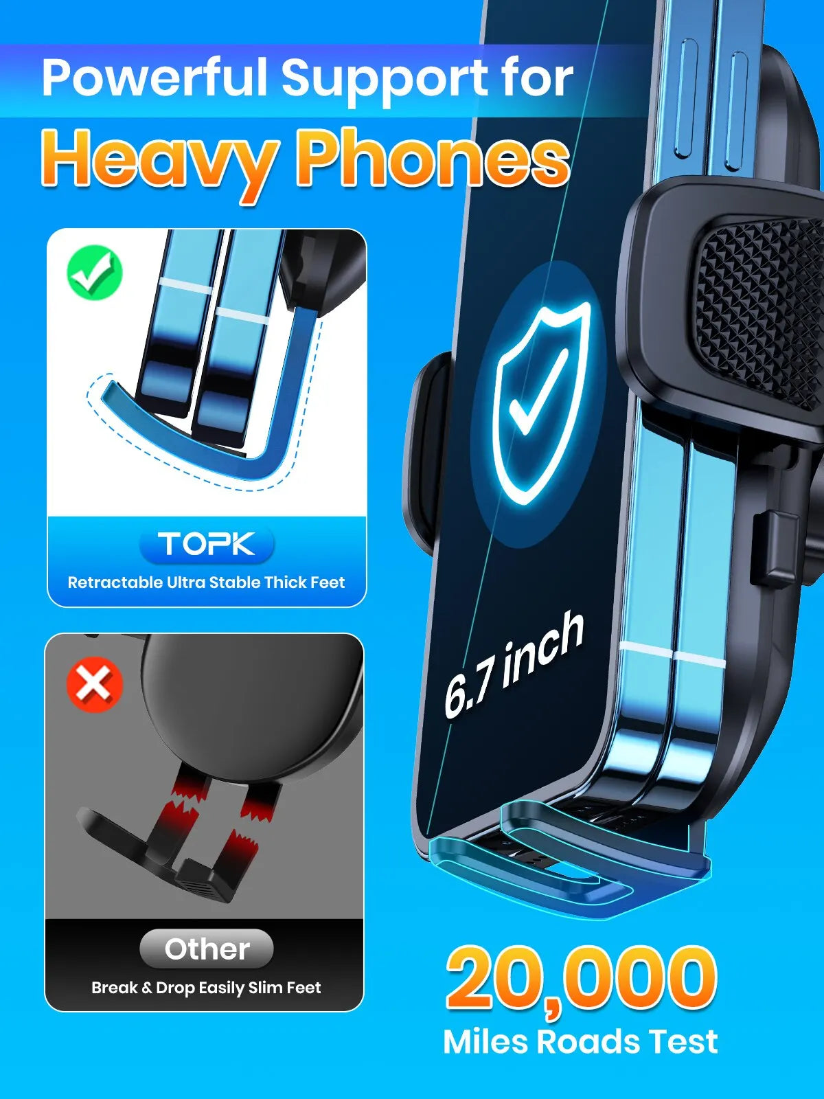 Car Phone Holder Gravity Mount for Secure Dashboard, Windscreen and Air Vent Smartphone Installation