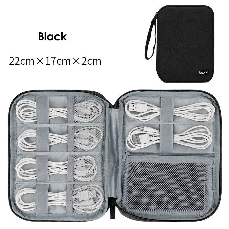 Portable Electronics Protective Storage Bag for Tablets Phones Power Banks Cables Travel Tech Pouch