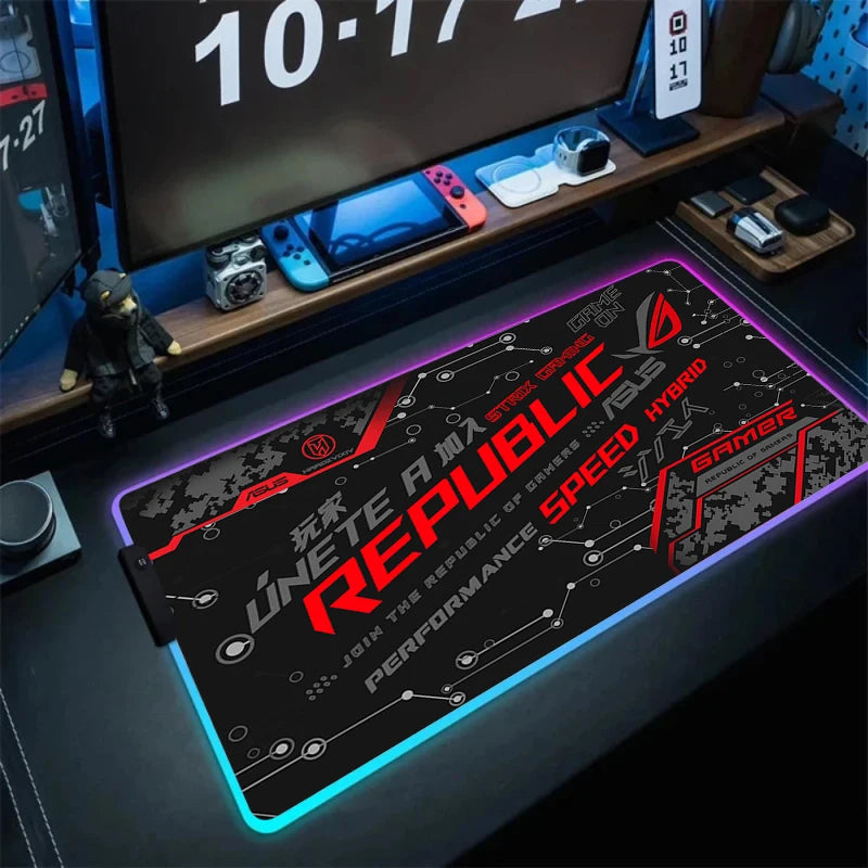 Large RGB Gaming Mouse Pad with Backlight Non Slip Surface for Keyboard and Desk Protection